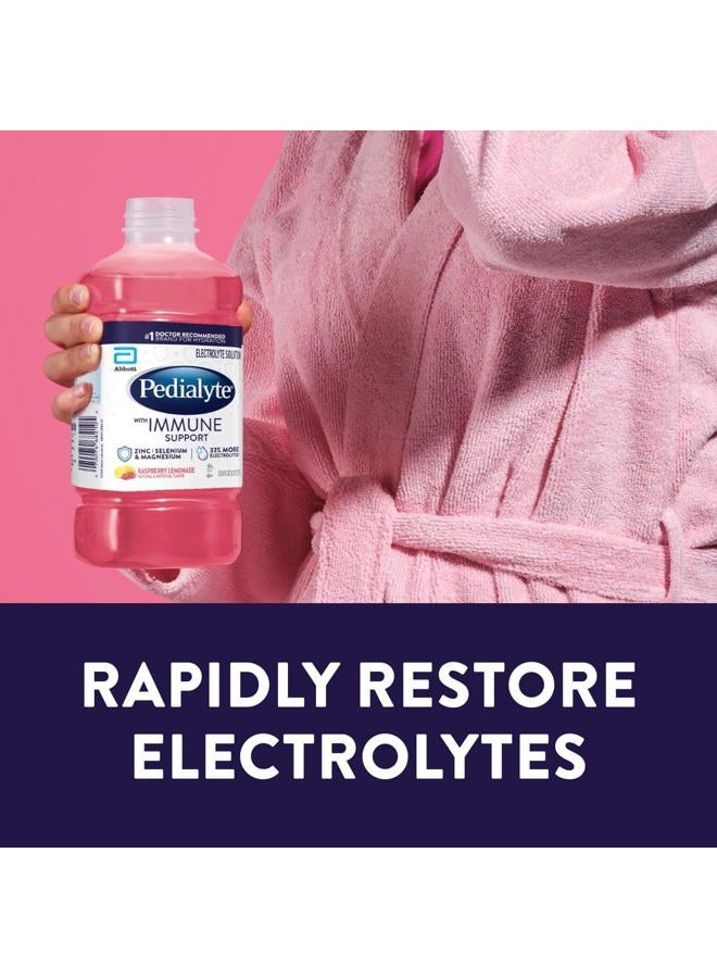 Pedialyte محلول إلكتروليت لدعم المناعة، مشروب ترطيب مع الزنك والسيلينيوم والمغنيسيوم، ليمون توت العليق، 1 لتر، عبوة من 4 - Image 4